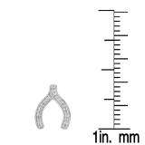 0.20 Carat (ctw) 10K White Gold Round Cut White Diamond Ladies Fashion Wishbone Stud Earring 1/5 CT