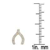 0.20 Carat (ctw) 10K Yellow Gold Round Cut White Diamond Ladies Fashion Wishbone Stud Earring 1/5 CT