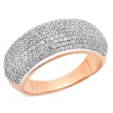 1.10 Carat (ctw) 10K Rose Gold Round Diamond Anniversary Wedding Band Ring 1 CT