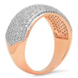 1.10 Carat (ctw) 10K Rose Gold Round Diamond Anniversary Wedding Band Ring 1 CT