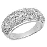 1.10 Carat (ctw) 10K White Gold Round Diamond Anniversary Wedding Band Ring 1 CT