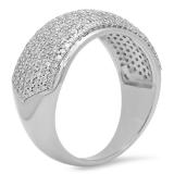 1.10 Carat (ctw) 10K White Gold Round Diamond Anniversary Wedding Band Ring 1 CT