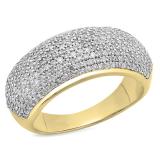 1.10 Carat (ctw) 10K Yellow Gold Round Diamond Anniversary Wedding Band Ring 1 CT
