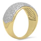 1.10 Carat (ctw) 10K Yellow Gold Round Diamond Anniversary Wedding Band Ring 1 CT