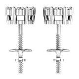 0.48 Carat (ctw) 10K White Gold Round White Diamond Ladies Flower Cluster Earrings 1/2 CT