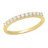 0.24 Carat (ctw) 18K Yellow Gold Round Diamond Anniversary Wedding Ring Stackable Band 1/4 CT
