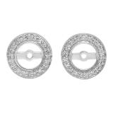 0.20 Carat (ctw) 10K White Gold Round White Diamond Removable Jackets For Stud Earrings 1/5 CT