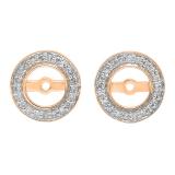 0.20 Carat (ctw) 18K Rose Gold Round White Diamond Removable Jackets For Stud Earrings 1/5 CT