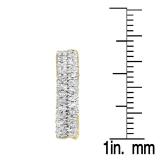 0.80 Carat (ctw) 14K Yellow Gold Round White Diamond Fine In And Out Huggies Hoop Earrings 3/4 CT