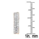 0.80 Carat (ctw) 18K Rose Gold Round White Diamond Fine In And Out Huggies Hoop Earrings 3/4 CT