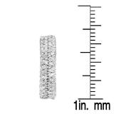 0.80 Carat (ctw) 18K White Gold Round White Diamond Fine In And Out Huggies Hoop Earrings 3/4 CT