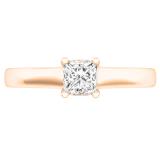 0.50 Carat (ctw) 10k Rose Gold Princess Cut White Diamond Ladies Lucida Setting Solitaire Bridal Engagement Ring 1/2 CT