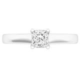 0.50 Carat (ctw) 10k White Gold Princess Cut White Diamond Ladies Lucida Setting Solitaire Bridal Engagement Ring 1/2 CT
