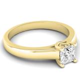 0.50 Carat (ctw) 18k Yellow Gold Princess Cut White Diamond Ladies Lucida Setting Solitaire Bridal Engagement Ring 1/2 CT