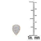 0.25 Carat (ctw) 14K Rose Gold Round White Diamond Ladies Teardrop Cluster Stud Earrings 1/4 CT