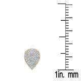 0.25 Carat (ctw) 14K Yellow Gold Round White Diamond Ladies Teardrop Cluster Stud Earrings 1/4 CT