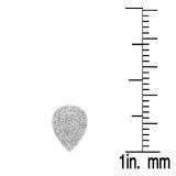 0.25 Carat (ctw) 18K White Gold Round White Diamond Ladies Teardrop Cluster Stud Earrings 1/4 CT