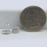 0.25 Carat (ctw) 18K White Gold Round White Diamond Ladies Teardrop Cluster Stud Earrings 1/4 CT