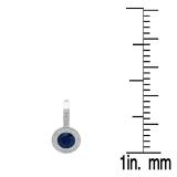 2.90 Carat (ctw) 10K White Gold Round Blue Sapphire & White Diamond Ladies Halo Style Dangling Drop Earrings