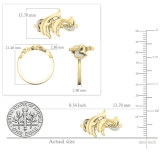 0.07 Carat (ctw) 14K Yellow Gold Round White Diamond Ladies Cocktail Right Hand Dolphin Ring
