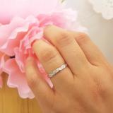 0.13 Carat (ctw) 10K White Gold Baguette Cut White Diamond Ladies Anniversary Wedding Band Stackable Ring
