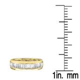 0.13 Carat (ctw) 10K Yellow Gold Baguette Cut White Diamond Ladies Anniversary Wedding Band Stackable Ring