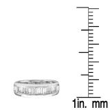0.13 Carat (ctw) 14K White Gold Baguette Cut White Diamond Ladies Anniversary Wedding Band Stackable Ring