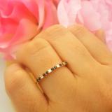 0.30 Carat (ctw) 10K Yellow Gold Round Cut Blue Sapphire & Princess Cut White Diamond Ladies Anniversary Wedding Stackable Band 1/3 CT