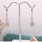 0.75 Carat (ctw) 10K Rose Gold Round Cut Morganite & White Diamond Ladies Infinity Dangling Drop Earrings 3/4 CT