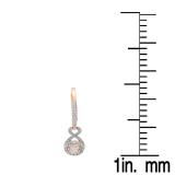 0.75 Carat (ctw) 10K Rose Gold Round Cut Morganite & White Diamond Ladies Infinity Dangling Drop Earrings 3/4 CT