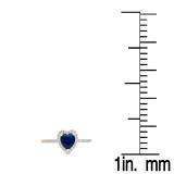 1.10 Carat (ctw) 10K Rose Gold Heart Cut Blue Sapphire & Round Cut White Diamond Ladies Heart Shaped Bridal Engagement Ring 1 CT