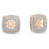 0.45 Carat (ctw) 10K Rose Gold Round White Diamond Removable Jackets For Stud Earrings 1/2 CT