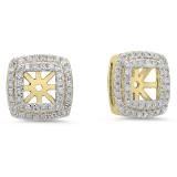 0.45 Carat (ctw) 10K Yellow Gold Round White Diamond Removable Jackets For Stud Earrings 1/2 CT