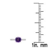 2.45 Carat (ctw) 14K White Gold Round Cut Amethyst & White Diamond Ladies Bridal Halo eternity Enagagement ring