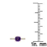2.45 Carat (ctw) 18K Yellow Gold Round Cut Amethyst & White Diamond Ladies Bridal Halo eternity Enagagement ring