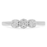 0.23 Carat (ctw ) 10K White Gold Round White Diamond Ladies Flower Right Hand Ring 1/4 CT