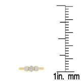 0.23 Carat (ctw ) 10K Yellow Gold Round White Diamond Ladies Flower Right Hand Ring 1/4 CT