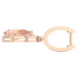 6.30 Carat (ctw) 10K Rose Gold Pear Cut Morganite & Round Cut White Diamond Ladies Dangling Drop Earrings