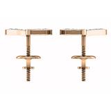 0.20 Carat (ctw) 10K Rose Gold Round Cut White Diamond Ladies Heart Shape Fashion Stud Earrings 1/5 CT