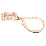 6.10 Carat (ctw) 14K Rose Gold Oval Morganite & Round White Diamond Ladies Dangling Drop Earrings