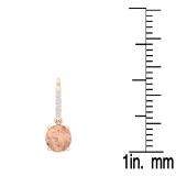6.10 Carat (ctw) 14K Rose Gold Oval Morganite & Round White Diamond Ladies Dangling Drop Earrings
