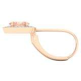 1.20 Carat (ctw) 18K Rose Gold Oval Cut Morganite & Round Cut White Diamond Ladies Halo Style Dangling Drop Earrings