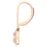 2.30 Carat (ctw) 18K Rose Gold Oval Cut Morganite & Round Cut White Diamond Ladies Halo Style Dangling Drop Earrings