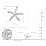 0.25 Carat (ctw) 10K Rose Gold Round White Diamond Ladies Starfish Earrings 1/4 CT