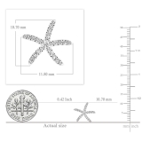 0.25 Carat (ctw) 10K White Gold Round White Diamond Ladies Starfish Earrings 1/4 CT