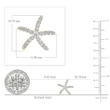 0.25 Carat (ctw) 18K Yellow Gold Round White Diamond Ladies Starfish Earrings 1/4 CT