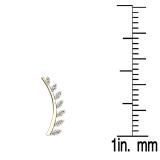 0.25 Carat (ctw) 10K Yellow Gold Round Cut White Diamond Ladies Leaf Shaped Climber Earrings