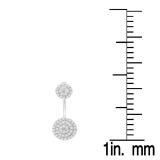 0.55 Carat (ctw) Sterling Silver Round White Diamond Ladies Cluster Stud Earrings Jackets Set 1/2 CT