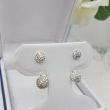 0.55 Carat (ctw) Sterling Silver Round White Diamond Ladies Cluster Stud Earrings Jackets Set 1/2 CT