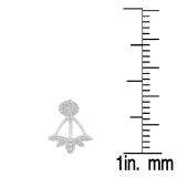 0.30 Carat (ctw) Sterling Silver Round White Diamond Ladies Cluster Stud Earrings Jackets Set 1/3 CT